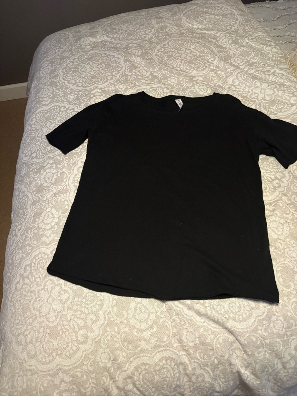 Classic Black Cotton Crew Neck T-Shirt